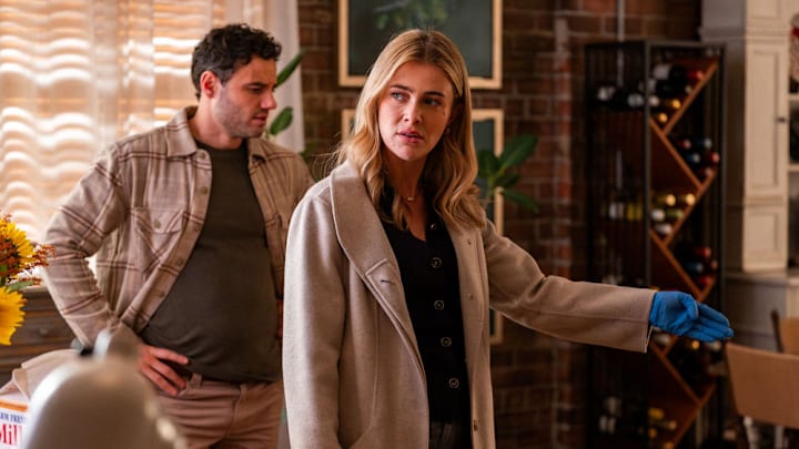 THE HUNTING PARTY -- "Lou Kaplan" Episode 206 -- Pictured: (l-r) Josh McKenzie as Shane Florence, Melissa Roxburgh as Rebecca "Bex" Henderson -- (Photo by: Ralph Bavaro/NBC)