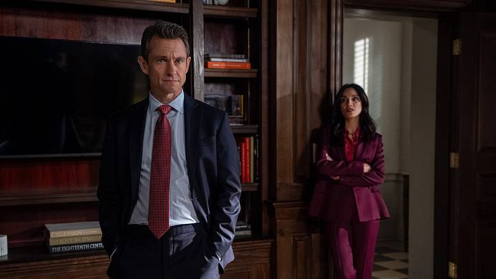 LAW & ORDER -- "Street Justice" Episode 25001 -- Pictured: (l-r) Hugh Dancy as A.D.A. Nolan Price, Odelya Halevi as A.D.A. Samantha Maroun -- (Photo by: Peter Kramer/NBC) LAW & ORDER -- "Street Justice" Episode 25001 -- Pictured: (l-r) Hugh Dancy as A.D.A. Nolan Price, Odelya Halevi as A.D.A. Samantha Maroun -- (Photo by: Peter Kramer/NBC)