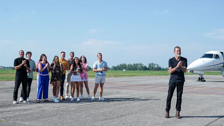 DESTINATION X -- "Welcome to Destination X" Episode 101 -- Pictured: (l-r) Josh Martinez, Jonah Evarts, Mack Fitzgerald, Tai Lowry, Rick Szabo, Shayne Cureton, Allyson "Ally" Bross, Rachel Rosette, Christian "Biggy" Bailey, Jeffrey Dean Morgan -- (Photo by: Matteo Graia/NBC)