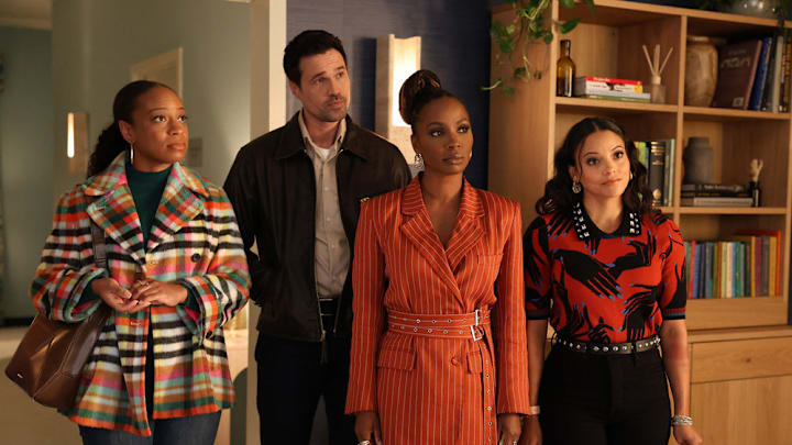 FOUND -- "Missing While Manipulated" Episode 217 -- Pictured: (l-r) Jacinte Blankenship as Norma, Brett Dalton as Detective Mark Trent, Shanola Hampton as Gabi Mosely, Gabrielle Walsh as Lacey -- (Photo by: Matt Miller/NBC) FOUND -- "Missing While Manipulated" Episode 217 -- Pictured: (l-r) Jacinte Blankenship as Norma, Brett Dalton as Detective Mark Trent, Shanola Hampton as Gabi Mosely, Gabrielle Walsh as Lacey -- (Photo by: Matt Miller/NBC)