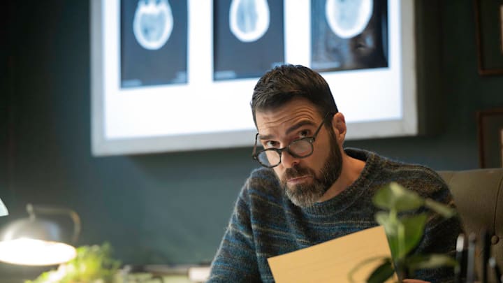 BRILLIANT MINDS -- "The Rabbit Hole" Episode 213 -- Pictured: Zachary Quinto as Dr. Oliver Wolf -- (Photo by: Pief Weyman/NBC) BRILLIANT MINDS -- "The Rabbit Hole" Episode 213 -- Pictured: Zachary Quinto as Dr. Oliver Wolf -- (Photo by: Pief Weyman/NBC)