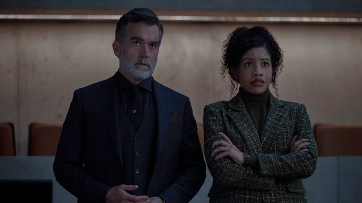 THE COPENHAGEN TEST -- Episode 108 -- Pictured: (l-r) Brian dArcy James as John, Sinclair Daniel as Parker -- (Photo by: Christos Kalohoridis/PEACOCK)