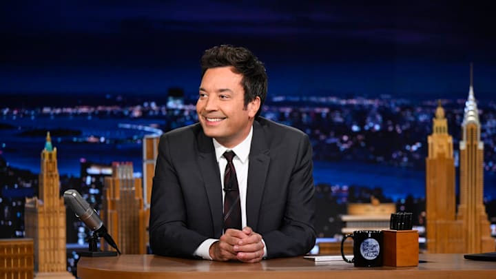 THE TONIGHT SHOW STARRING JIMMY FALLON -- Episode 2208 -- Pictured: Host Jimmy Fallon at his desk during Three Simple Steps on Tuesday, November 4, 2025 -- (Photo by: Todd Owyoung/NBC) THE TONIGHT SHOW STARRING JIMMY FALLON -- Episode 2208 -- Pictured: Host Jimmy Fallon at his desk during Three Simple Steps on Tuesday, November 4, 2025 -- (Photo by: Todd Owyoung/NBC)