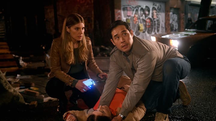 QUANTUM LEAP -- “Pilot” Episode Pilot -- Pictured: (l-r) Caitlin Bassett as Addison, Raymond Lee as Dr. Ben Seong -- (Photo by: Serguei Bachlakov/NBC)