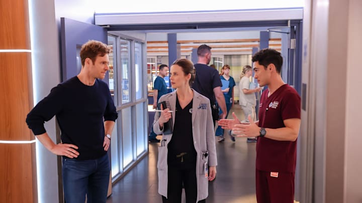 Nick Gehlfuss, Sarah Ramos, and Darren Barnet from Chicago Med - Season 11 Nick Gehlfuss, Sarah Ramos, and Darren Barnet from Chicago Med - Season 11