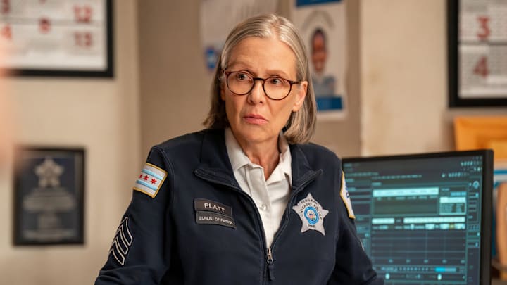 CHICAGO P.D. -- "Root Cause" Episode 1304 -- Pictured: Amy Morton as Desk Sgt. Trudy Platt -- (Photo by: Elizabeth Sisson/NBC)