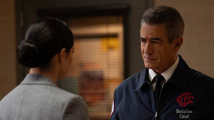 CHICAGO FIRE -- "Hit and Run" Episode 1413 -- Pictured: Dermot Mulroney as Dom Pascal