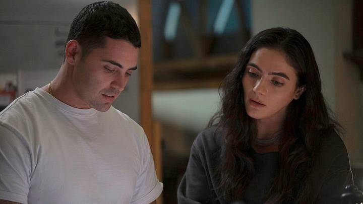 CHICAGO P.D. — “Faith” Episode 1310 — Pictured: (l-r) Benjamin Levy Aguilar as Dante Torres, Arienne Mandi as Eva Imani — (Photo by: Lori Allen/NBC)