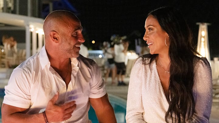 THE REAL HOUSEWIVES OF NEW JERSEY -- "Memorial Mayhem" Episode 1108 -- Pictured: (l-r) Joe Gorga, Melissa Gorga -- (Photo by: Aaron Kopelman/Bravo)