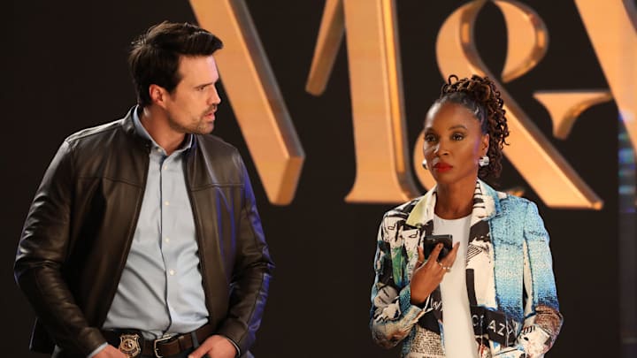 FOUND -- "Missing While Lonely" Episode 203 -- Pictured: (l-r) Brett Dalton as Detective Mark Trent, Shanola Hampton as Gabi