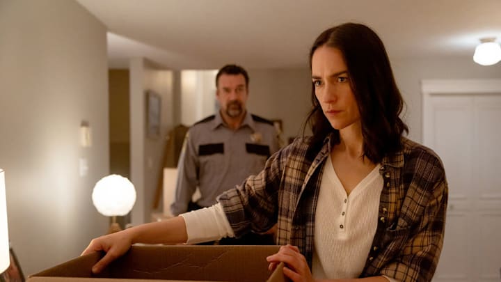 REVIVAL -- "Don't Tell Dad" Episode 101 -- Pictured: (l-r) David James Elliott as Wayne Cypress, Melanie Scrofano as Dana Cypress -- (Photo by: Naomi Peters/Lavivier Productions/SYFY)