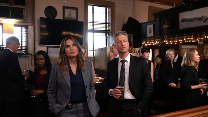 LAW & ORDER: SPECIAL VICTIMS UNIT -- "In The Wind" Episode 27001 -- Pictured: (l-r) Mariska Hargitay as Capt. Olivia Benson, Peter Scanavino as A.D.A Dominick "Sonny" Carisi Jr. -- (Photo by: Virginia Sherwood/NBC)