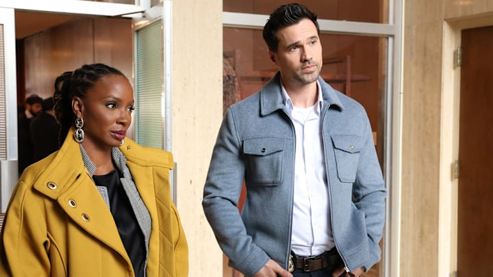 FOUND -- "Missing While a Family" Episode 221 -- Pictured: (l-r) Shanola Hampton as Gabi Mosely, Brett Dalton as Detective Mark Trent -- (Photo by: Matt Miller/NBC)