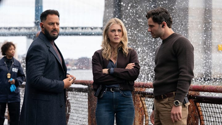 THE HUNTING PARTY -- "Zack Lang" Episode 203 -- Pictured: (l-r) Patrick Sabongui as Ryan Hassani, Melissa Roxburgh as Rebecca "Bex" Henderson, Josh McKenzie as Shane Florence -- (Photo by: Ralph Bavaro/NBC)
