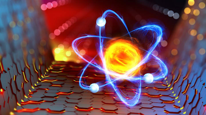Atom in a nuclear reactor