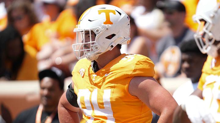 Tennessee’s Nathan Robinson (94) during the Orange and White game at Neyland Stadium in Knoxville, Tennessee, April 11, 2026. Tennessee’s Nathan Robinson (94) during the Orange and White game at Neyland Stadium in Knoxville, Tennessee, April 11, 2026.