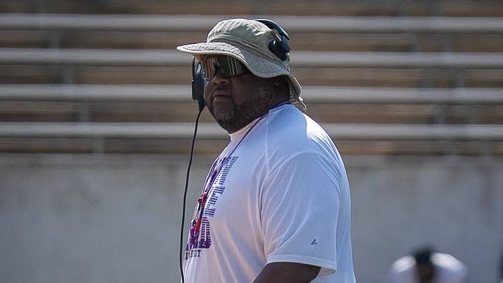 Coach Tremaine Jackson at the Prairie View Panthers first team scrimmage of 2026. Coach Tremaine Jackson at the Prairie View Panthers first team scrimmage of 2026.