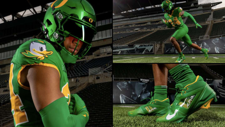 Oregon Ducks football uniforms gang green generation o