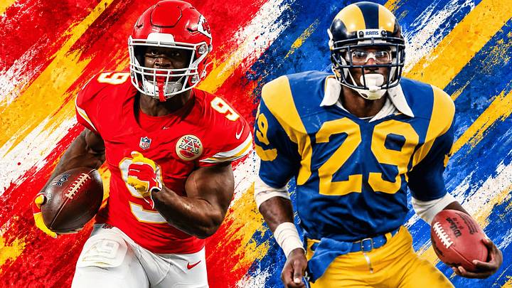 Kansas City Chiefs running back Kenneth Walker III and former St. Louis Rams running back Eric Dickerson