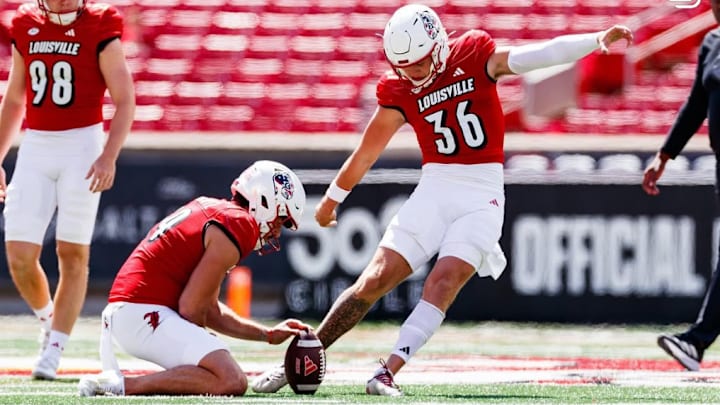 Louisville placekicker Cooper Ranvier (36)