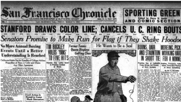San Francisco Chronicle sports page, March 9, 1923 San Francisco Chronicle sports page, March 9, 1923