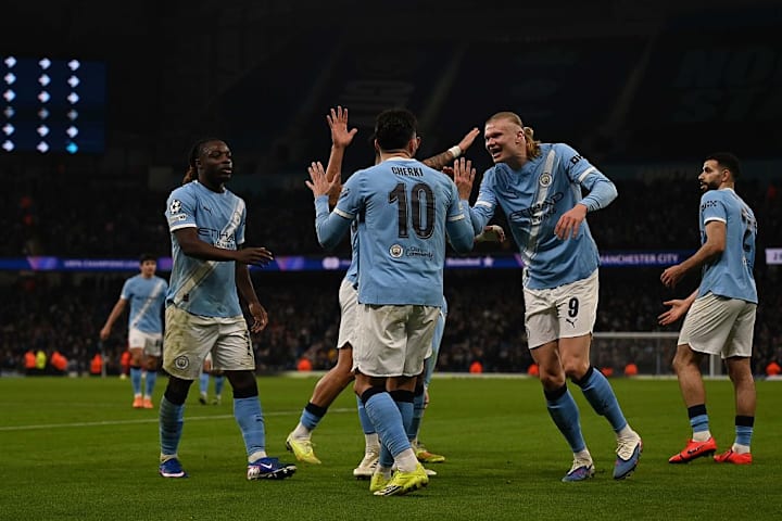 曼城球员庆祝 曼城球员庆祝