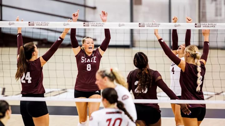 Mississippi State Bulldogs during the match between the Southeast Missouri State University Redhawks and the Mississippi State Bulldogs at the Newell-Grissom Building in Starkville, MS.