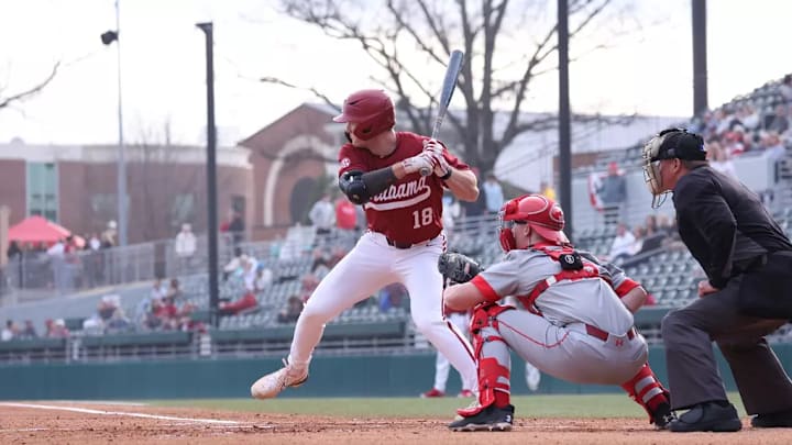 Alabama baseball's Will Hodo batting against Bradley. (Image credit: Alabama Athletics) Alabama baseball's Will Hodo batting against Bradley. (Image credit: Alabama Athletics)