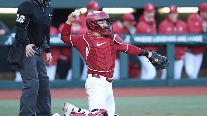 Alabama catcher Brady Neal. Alabama catcher Brady Neal.