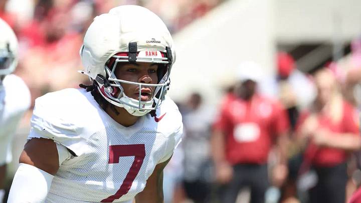 Alabama Linebacker Caleb Woodson (7) in action against A-Day at Bryant-Denny Stadium in Tuscaloosa, AL on Saturday, Apr 11, 2026.