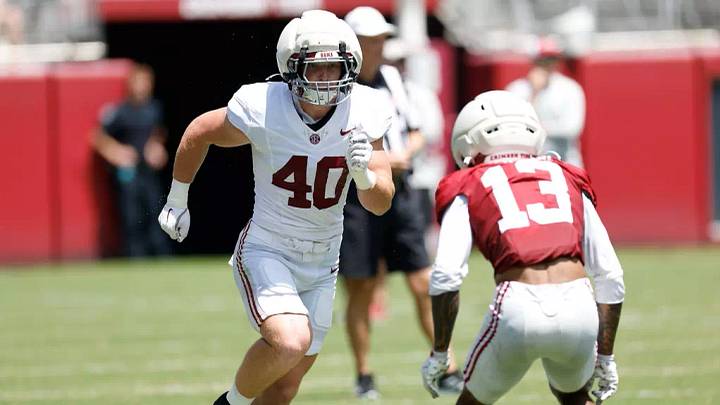8/13/26 MFB Fall Camp practice 8 Scrimmage 1 Alabama Tight End Josh Ford (40) Photo by Kent Gidley 8/13/26 MFB Fall Camp practice 8 Scrimmage 1 Alabama Tight End Josh Ford (40) Photo by Kent Gidley