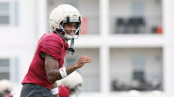 8/27/26 MFB Fall Camp Practice 18 Alabama Wide Receiver Ryan Coleman-Williams (1) Photo by Kent Gidley 8/27/26 MFB Fall Camp Practice 18 Alabama Wide Receiver Ryan Coleman-Williams (1) Photo by Kent Gidley