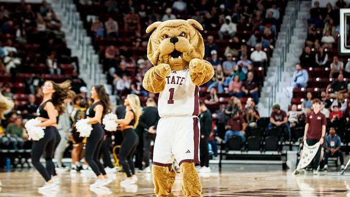 Mississippi State Mascot Bully during the game between the Southern Louisiana Lions and the Mississippi State Bulldogs at Humphrey Coliseum in Starkville, MS.
