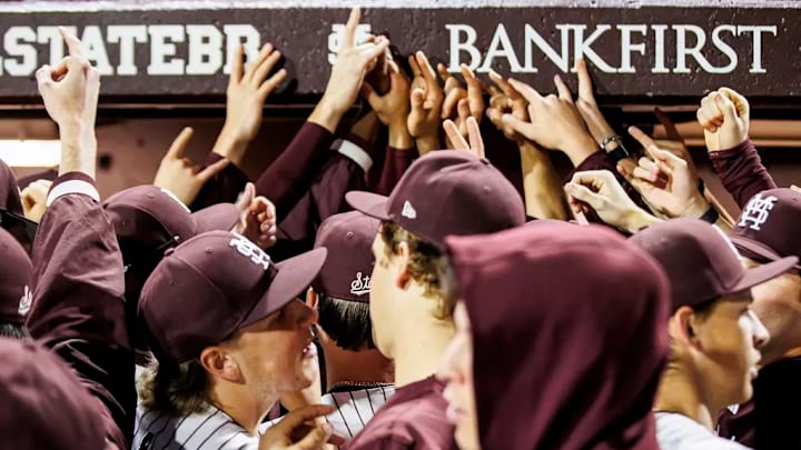 Mississippi State Bulldogs during the game between the Alcorn State Braves and the Mississippi State Bulldogs at Dudy Noble Field at Polk-Dement Stadium in Starkville, MS.