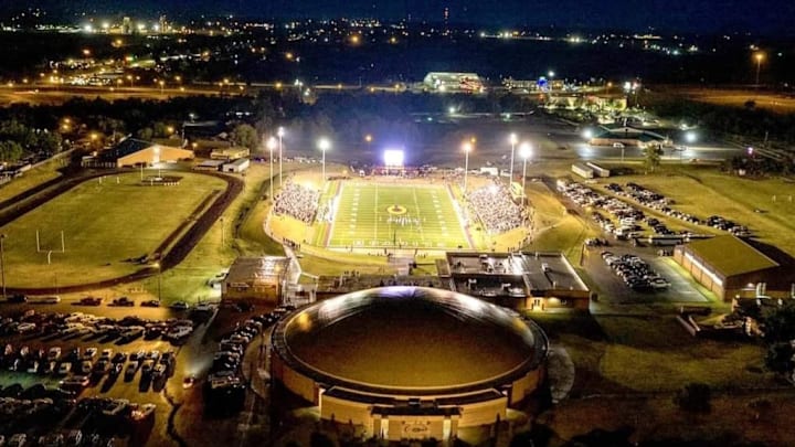 The Clinton Red Tornado Bowl in Clinton, Oklahoma.