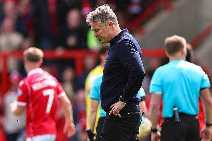 Wrexham manager Phil Parkinson reacts to Middlesbrough draw.