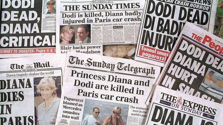 Newspapers reporting about Diana's death Newspapers reporting about Diana's death