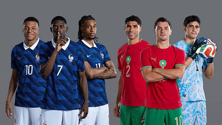 Michael Olise, Kylian Mbappe, Achraf Hakimi, Yassine Bounou, Ousmane Dembele, Brahim Diaz Michael Olise, Kylian Mbappe, Achraf Hakimi, Yassine Bounou, Ousmane Dembele, Brahim Diaz