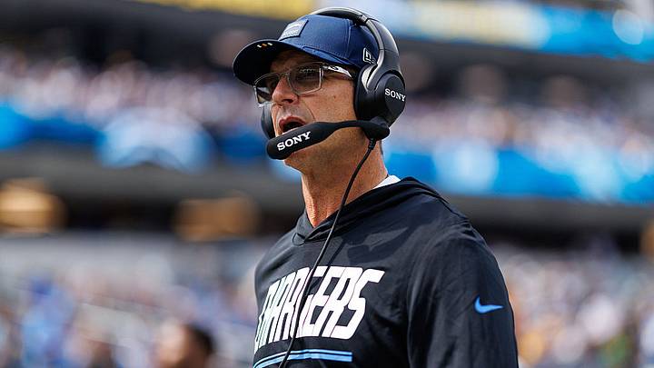 Chargers head coach Jim Harbaugh