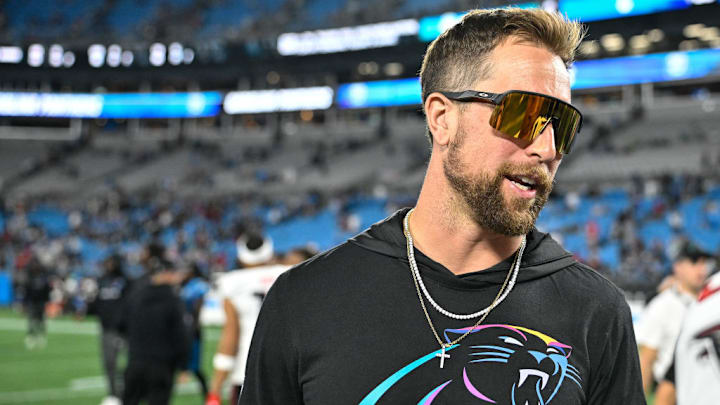 CHARLOTTE, NORTH CAROLINA - OCTOBER 13: Adam Thielen #19 of the Carolina Panthers is seen on the field after their game against the Atlanta Falcons at Bank of America Stadium on October 13, 2024 in Charlotte, North Carolina.