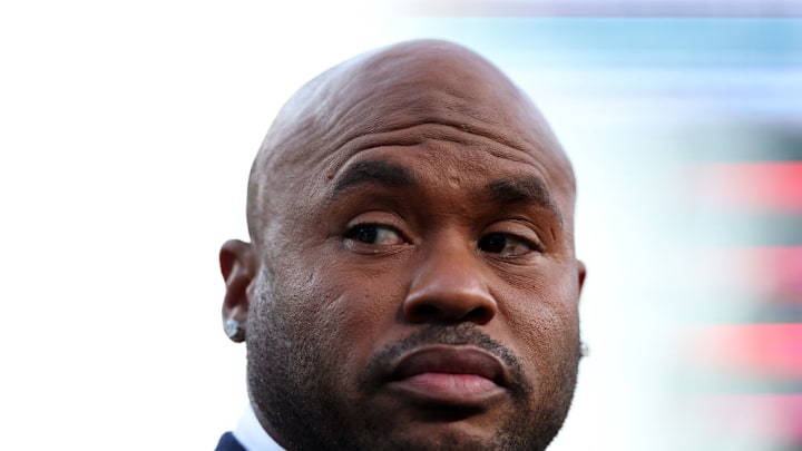 PHILADELPHIA, PENNSYLVANIA - SEPTEMBER 14: Steve Smith Sr. looks on before a game between the Philadelphia Eagles and the Minnesota Vikings at Lincoln Financial Field on September 14, 2023 in Philadelphia, Pennsylvania. PHILADELPHIA, PENNSYLVANIA - SEPTEMBER 14: Steve Smith Sr. looks on before a game between the Philadelphia Eagles and the Minnesota Vikings at Lincoln Financial Field on September 14, 2023 in Philadelphia, Pennsylvania.