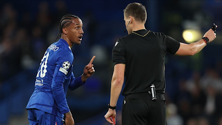 João Pedro received two yellow cards in Chelsea’s 1–0 win over Benfica.