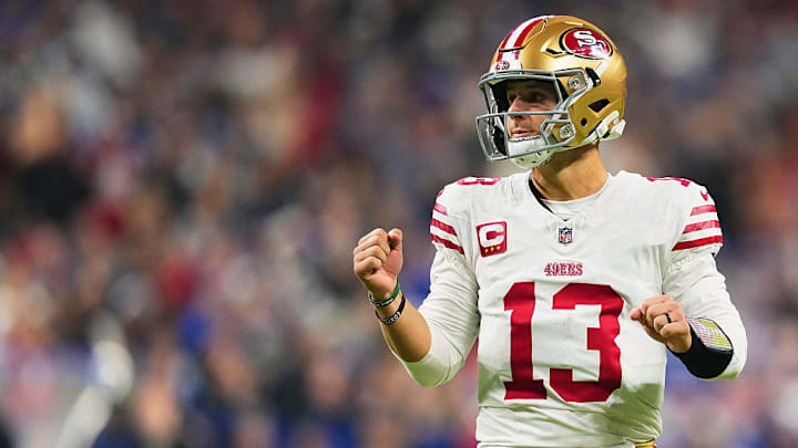 San Francisco 49ers quarterback Brock Purdy threw for five touchdowns in Monday's win over the Colts.