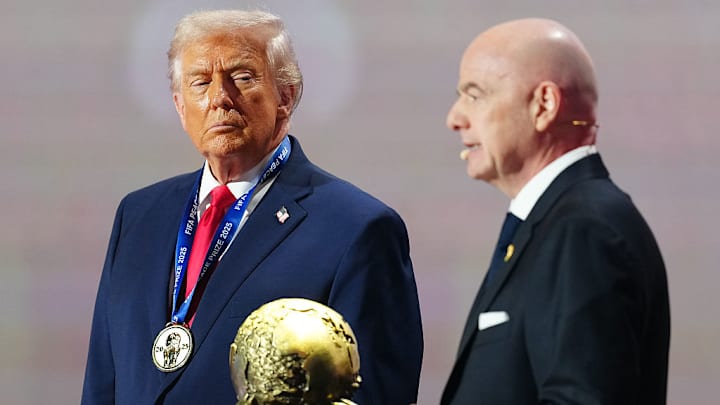President Donald Trump (left) received the FIFA Peace Prize.