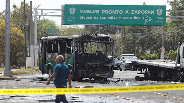 Cars and buses were set ablaze to create road blockades in the city of Zapopán, where the Estadio AKRON will host four 2026 World Cup games.