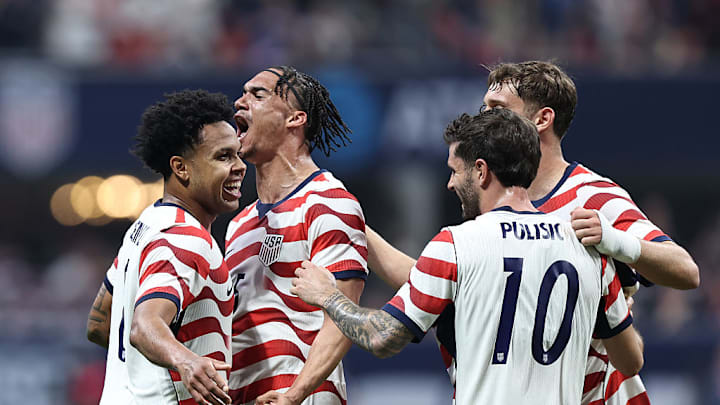 Antonee Robinson (middle left) hit the back of a Premier League net for the first time in his career.