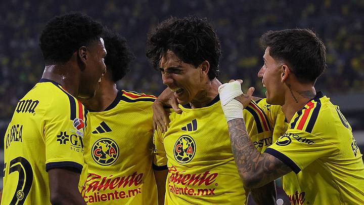 Kevin Álvarez celebra su gol en la victoria del América por 5-2 al Atlas. Kevin Álvarez celebra su gol en la victoria del América por 5-2 al Atlas.