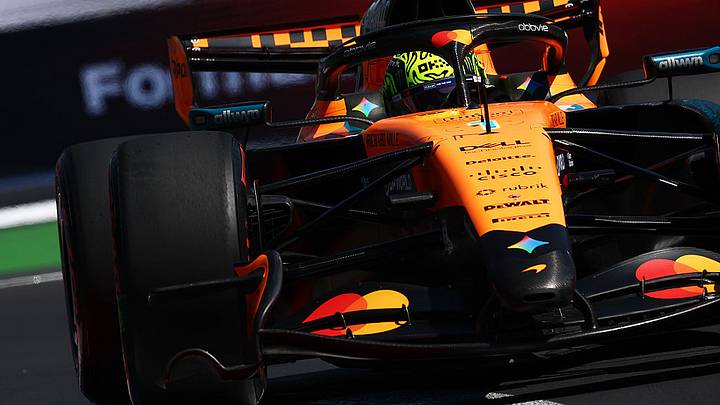 Lando Norris, de McLaren, lideró las prácticas del Gran Premio de México, en el Autódromo Hermanos Rodríguez. Lando Norris, de McLaren, lideró las prácticas del Gran Premio de México, en el Autódromo Hermanos Rodríguez.