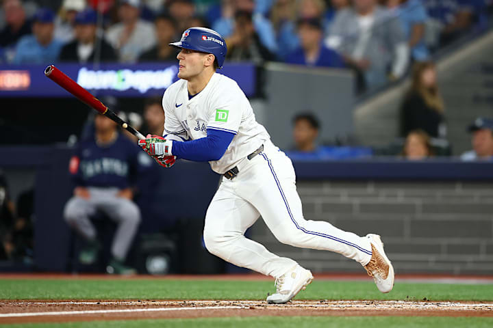 Daulton Varsho in the Seattle Mariners v Toronto Blue Jays game of the American League Championship Series  Daulton Varsho in the Seattle Mariners v Toronto Blue Jays game of the American League Championship Series