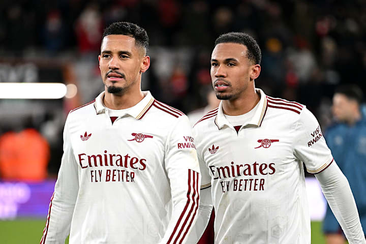 阿森纳后卫威廉·萨利巴和加布里埃尔